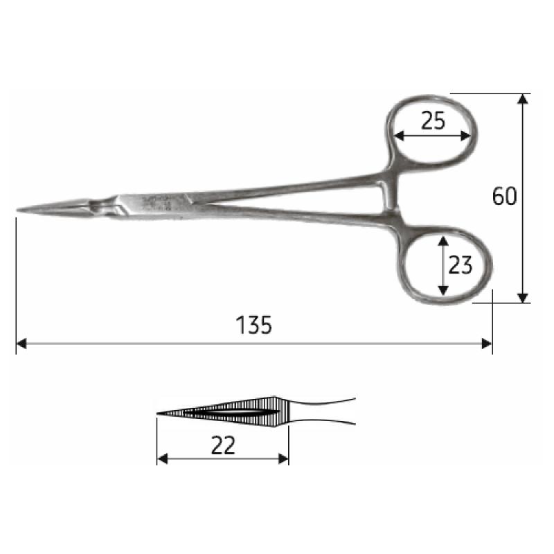 Затискач (корнцанг) Stieglitz прямий, 13,5 см.Surgicon